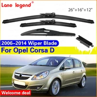 Juego de limpiaparabrisas delantero y trasero para Opel Corsa D 2006-2014 2007 2008 2009, parabrisas, ventana trasera delantera de 26 ""+ 16"" + 12""