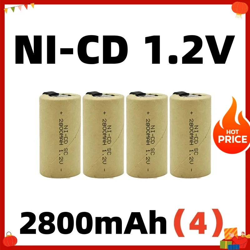 🔥2026 New 1.2V 2800mAh SC NI-CD with nickel plate for hand drill power tool power battery, rechargeable battery💎