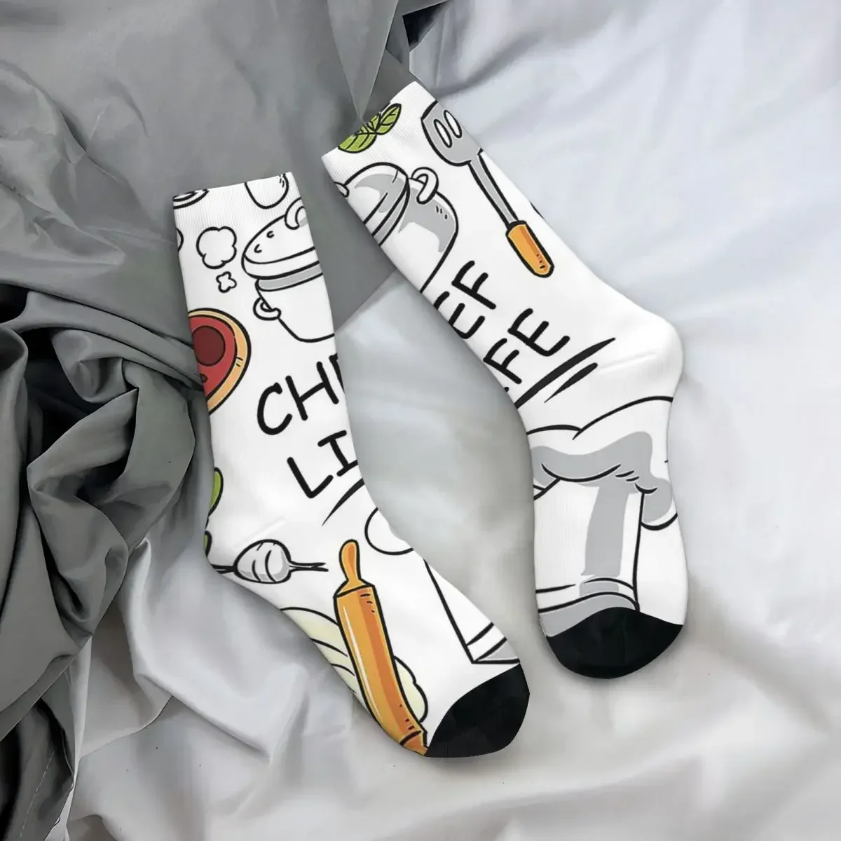 Chef Life Socks Harajuku Super Soft Stockings All Season Long Socks Accessories for Man's Woman's Birthday Present