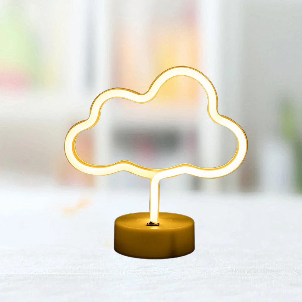 

Creative Cloud LED Night Light for Bedroom Living Room Kids Durable PC Material Cute Shape Operated Indoor Decor Small