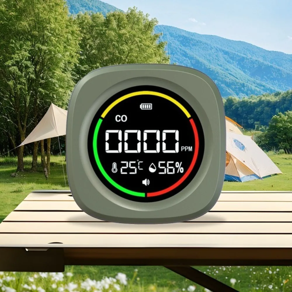 3 في 1 كاشف أول أكسيد الكربون شاشة LCD عالية الوضوح كاشف ثاني أكسيد الكربون المغناطيسي إنذار قابل لإعادة الشحن مراقبة جودة الهواء السفر