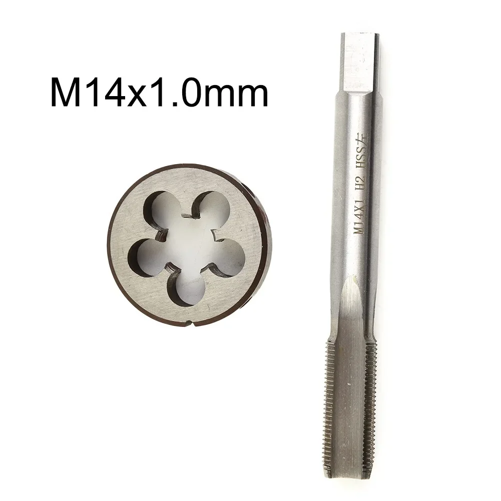 HSS M-14*1.0mm Tap & M-14*1.0mm Die Metric Thread Left Hand Metalwork Tools M-14*1 Tap+round Die Set Power Tool Accessories