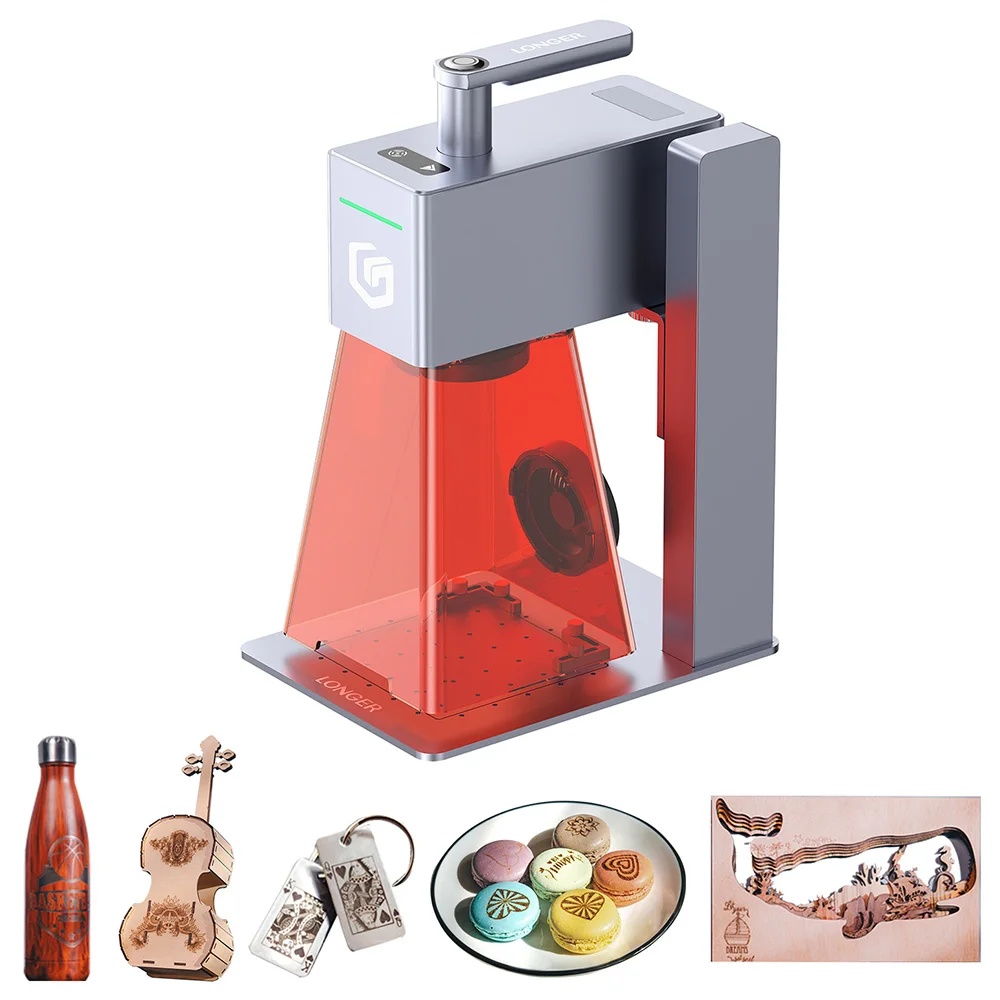 LONGER Nano Pro 12W Draagbare Lasergraveermachine, Dubbele Diodelaser met FAC, 5000mm/s Ultrasnelle Snelheid, 100 × 100mm Werkgebied, Snijdt tot 10mm Hout, Precisie Lasercutter