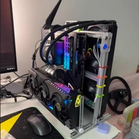 MOD Gamer Cabinet,DIY ITX MATX ATX PC Case Open Frame Rack, Watercooler Desktop Computer Gaming Chassis Vertical Personality 4