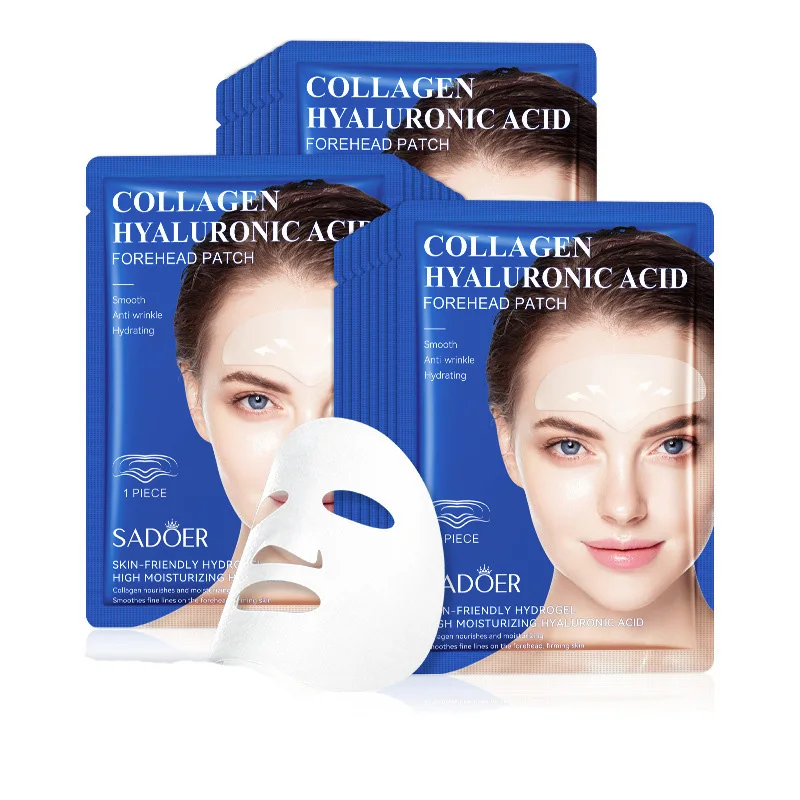 10pcs Forehead Line Removal Gel Patch Hyaluronic Acid Collagen Mask Face Moisturizing Firming Hydrating Facial Patches Skin Care