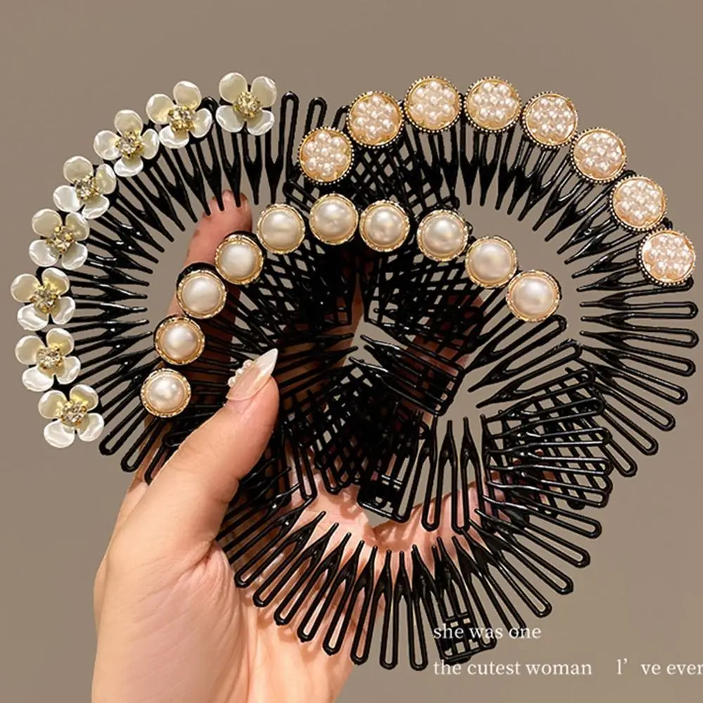 Pettine per capelli con strass in fiore di prugna nuovi accessori per capelli circolari in plastica completa strumento per lo Styling delle donne