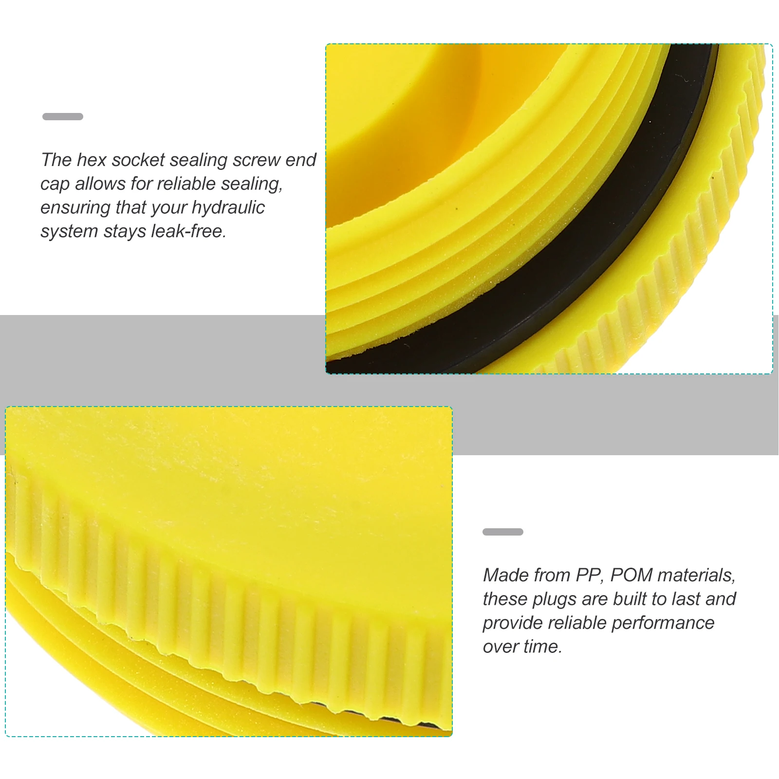 

13pcs Hydraulic Thread Plug Socket Sealing Screw End Caps Yellow PP Plastic Hole Plugs Replacement Assorted Seal Screw Caps