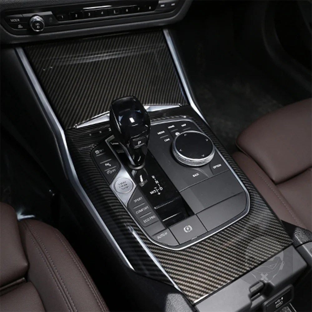ABS 탄소 섬유 자동차 기어 패널 커버, 인테리어 키트 트림 스티커, 자동차 액세서리, BMW 3 시리즈 4 시리즈 G20 G21 G22 2020-2022