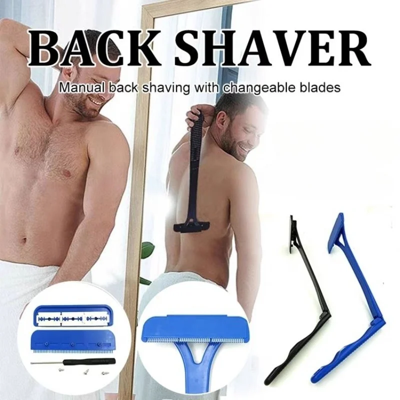 1 Stück Rückenrasierer für Männer, Haarentferner für den Körper, Sicherheits-Langgriff, faltbarer Trimmer, Körper- und Beinrasierer, Rasierwerkzeug, Rückenrasierer – Detail 3
