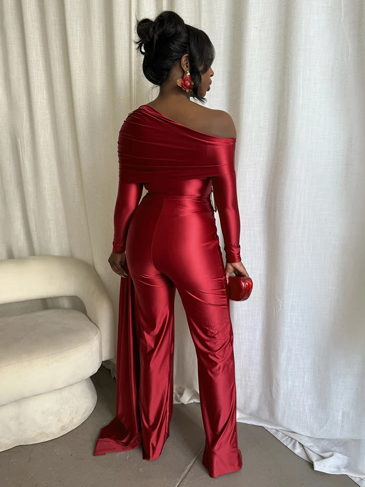 Combinaison à col incliné avec ruban de chat bizarre pour femmes, salopette d'activité Hipster pour la saint-valentin, couleur unie, manches longues, slim, élégante, pour Banquet