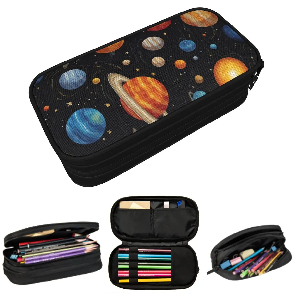 Planets Space Galaxy Universe Pattern Pencil Case for Boys Girls Gifts Pen Box Pencil Bag Stationery Supplies Pen Holder Bag