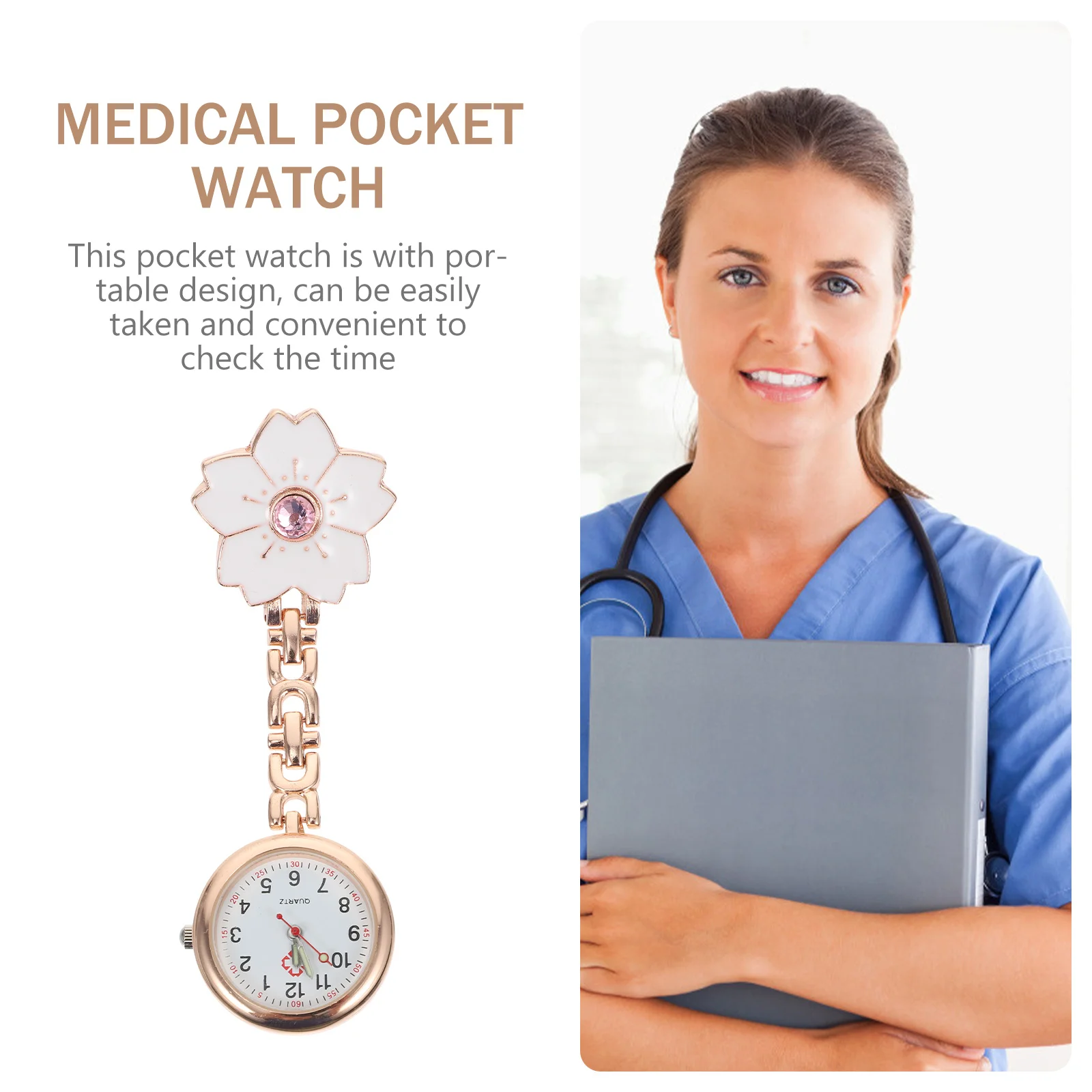 Nurse Table Watches Fashion Pocket Hanging Chest Medical Timing Mineral Strengthened Glass Mirror Miss Clip-On