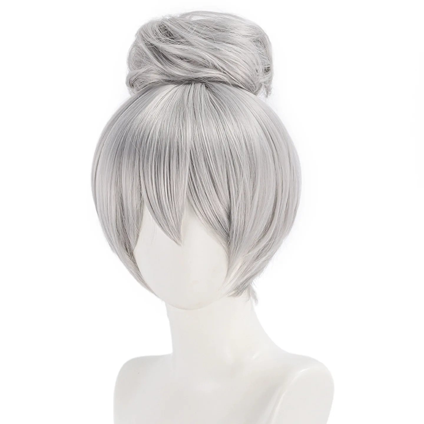 Judy Rabbit Cosplay Wig Woman Anime Movie Silver Hair with Bun Comic-con Stage Dress Up Wigs Carnival Party Costume Accessories