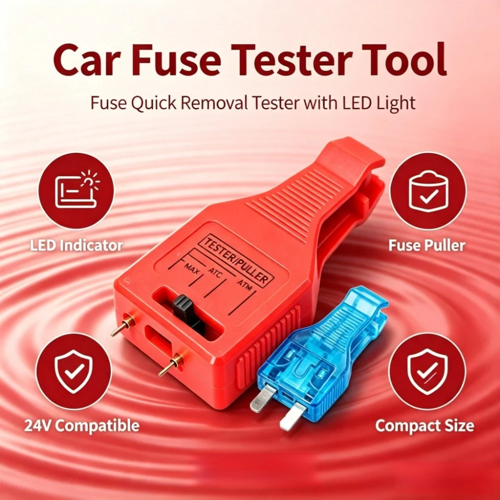 1Pc Portable 12V 24V Fuse Tester With Bright LED For ATC ATM MASI Fuses Car Truck Motorcycle Marine Electrical Repair Tool view 5