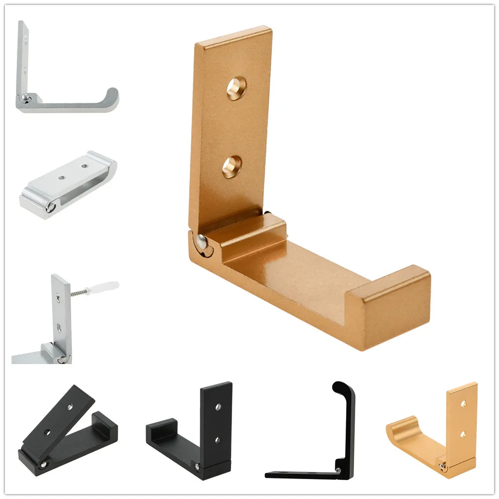 

10pcs Fold-able Hook w/screw Wall Mount Hanger Phone Holder Headset Modern Simple Multifunctional Coat Bag Hat Key Towel Tools