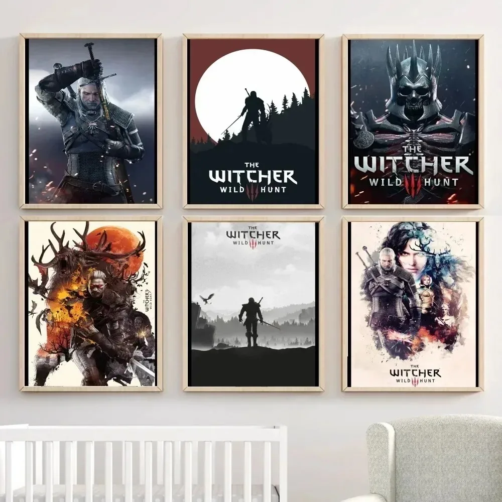 The W-Witcher 3 W-Wild Hunt Game Poster Wall Art Home Decor Room Decor Digital  Canvas Painting Living Room Restaurant Kitchen A