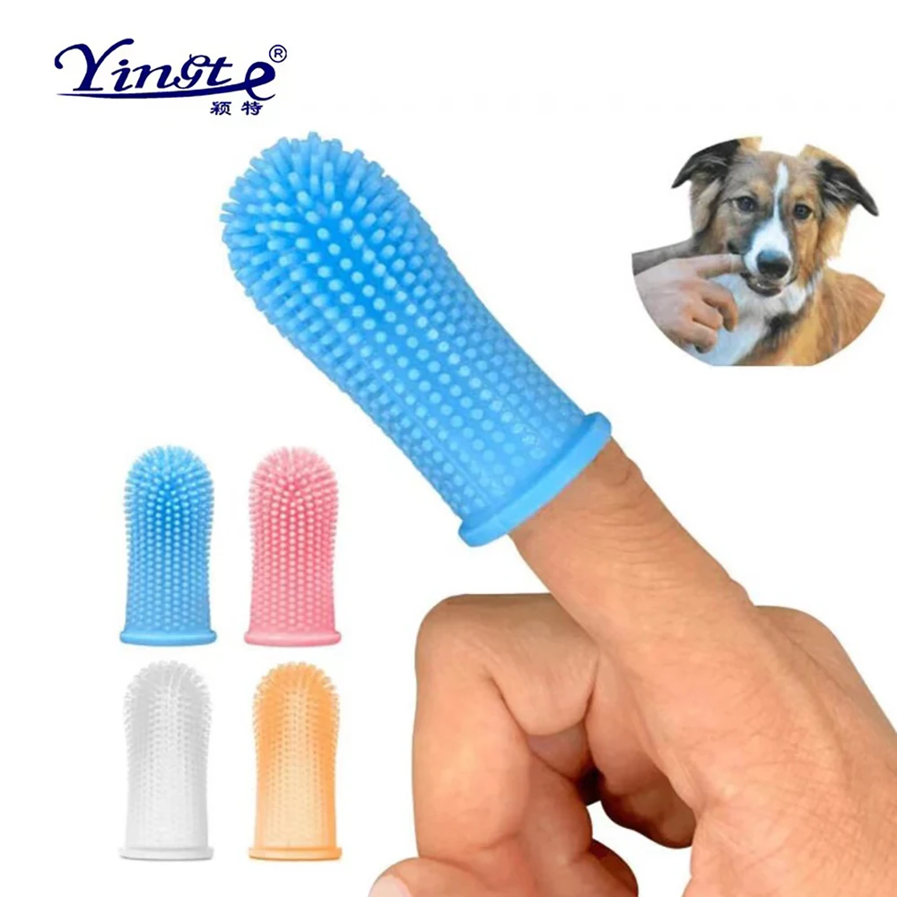 

Pet Finger Cots 360 ° Toothbrush Silicone Material Anti Tartar Oral Cleaning Tool Suitable For Cat And Dog Gum Care Products