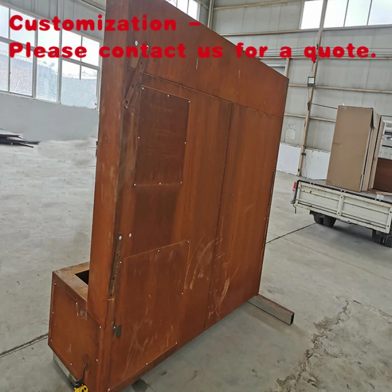 custom.Freestanding Garden Fountain Corten Steel Feature Outdoor Decorative Fountain Curtain Wall