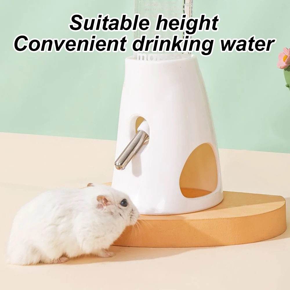 1 Set 2-In-1 Hamster Rabbit Water Bottle Set Leak-Proof Detachable Drinker with Ball Bearing Hamster Hiding Place Water Feeder view 4