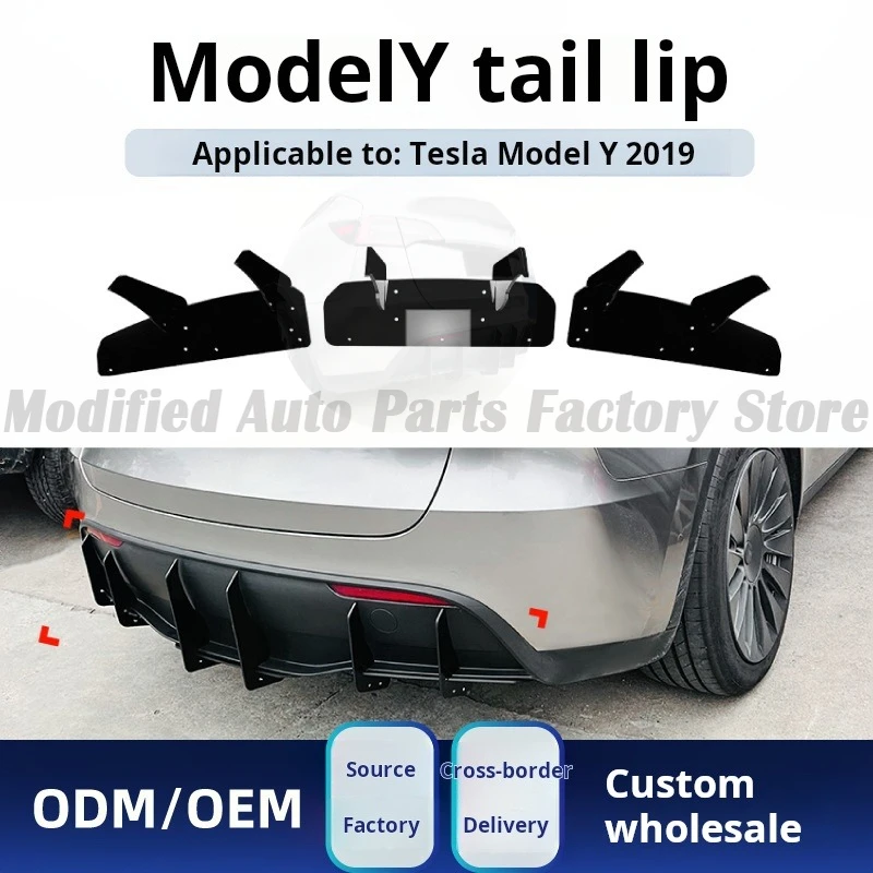 

For Tesla Tesla Model Y 2019 + Rear Bar Rear Lip Tail Lip Spoiler Blade Modification