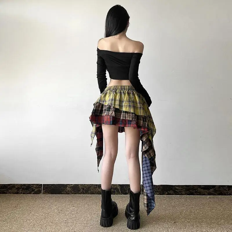 New French Style American Style Skirt Plaid Skirt New Spring and Summer Students Can Wear Fashion Trend When Shopping Outdoors