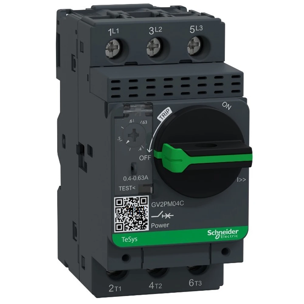 Original Schneider Electric Machine GV2-PM04C Magnetic Motor Circuit Breaker Protection GV2PM04C 0.4-0.63A 3P Three Phase Knob