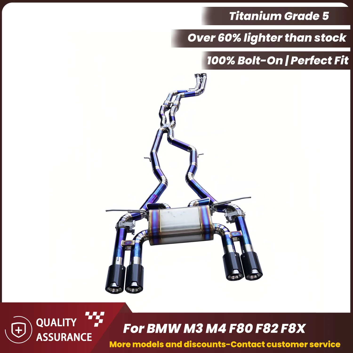 

Titanium Catback Exhaust ECCF for BMW M3 M4 F80 F82 F8X Track-Inspired Plug & Play No Tuning Warranty Safe
