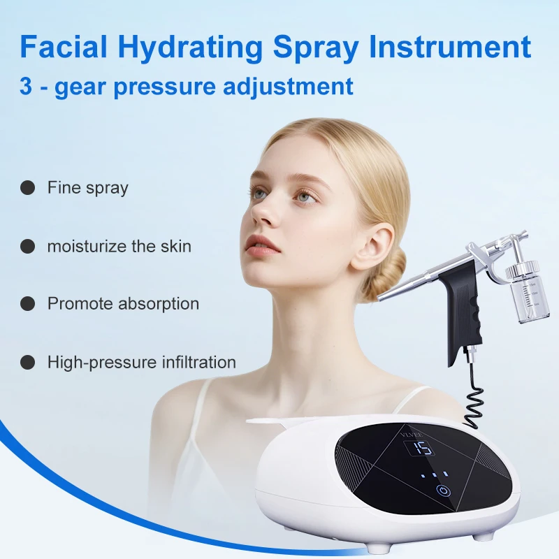 

VLVEE Handheld High-Pressure Facial Hydration Machine 3-Level Adjustment Home Moisturizing Spray Gun for Face Beauty Care