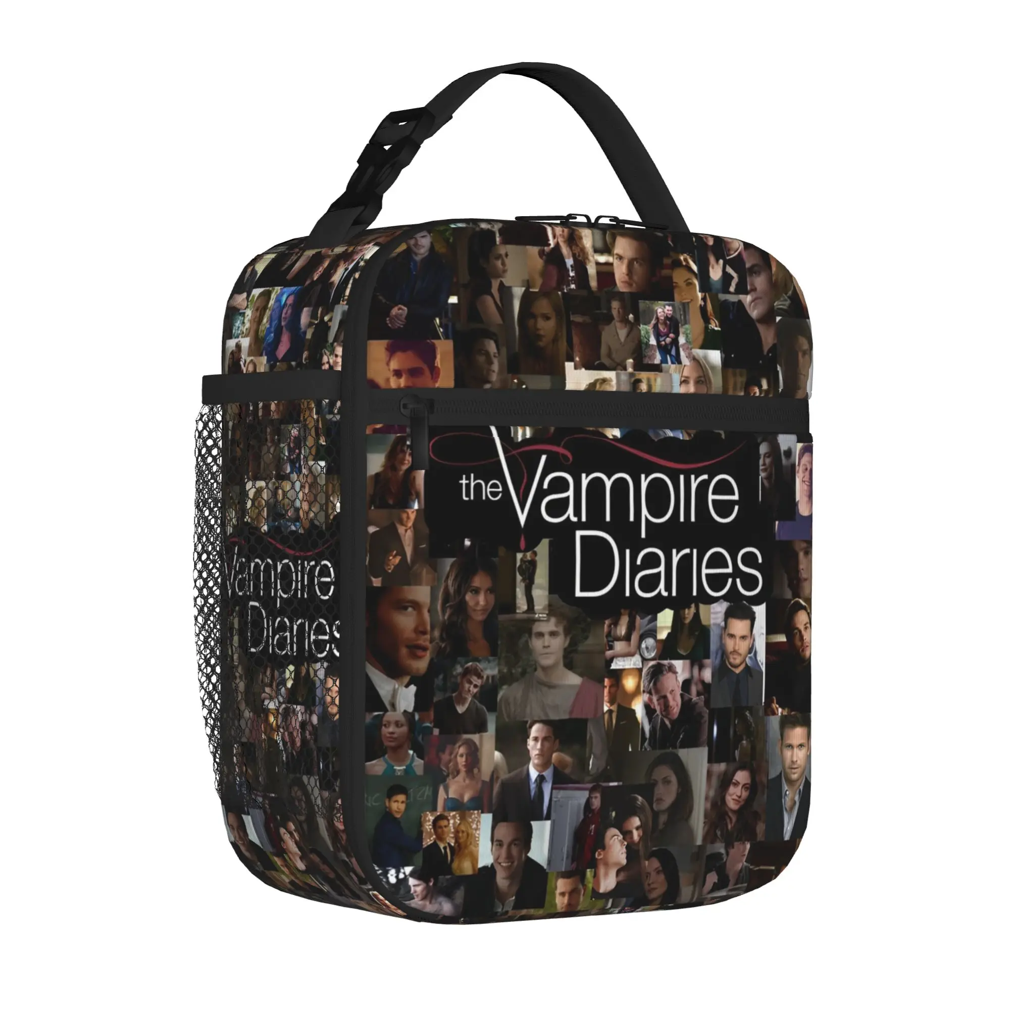 The Vampire Diaries Collage Insulated Lunch Bags for Men Women TV Series Food Bag Portable Thermal Cooler Bento Box For Picnic