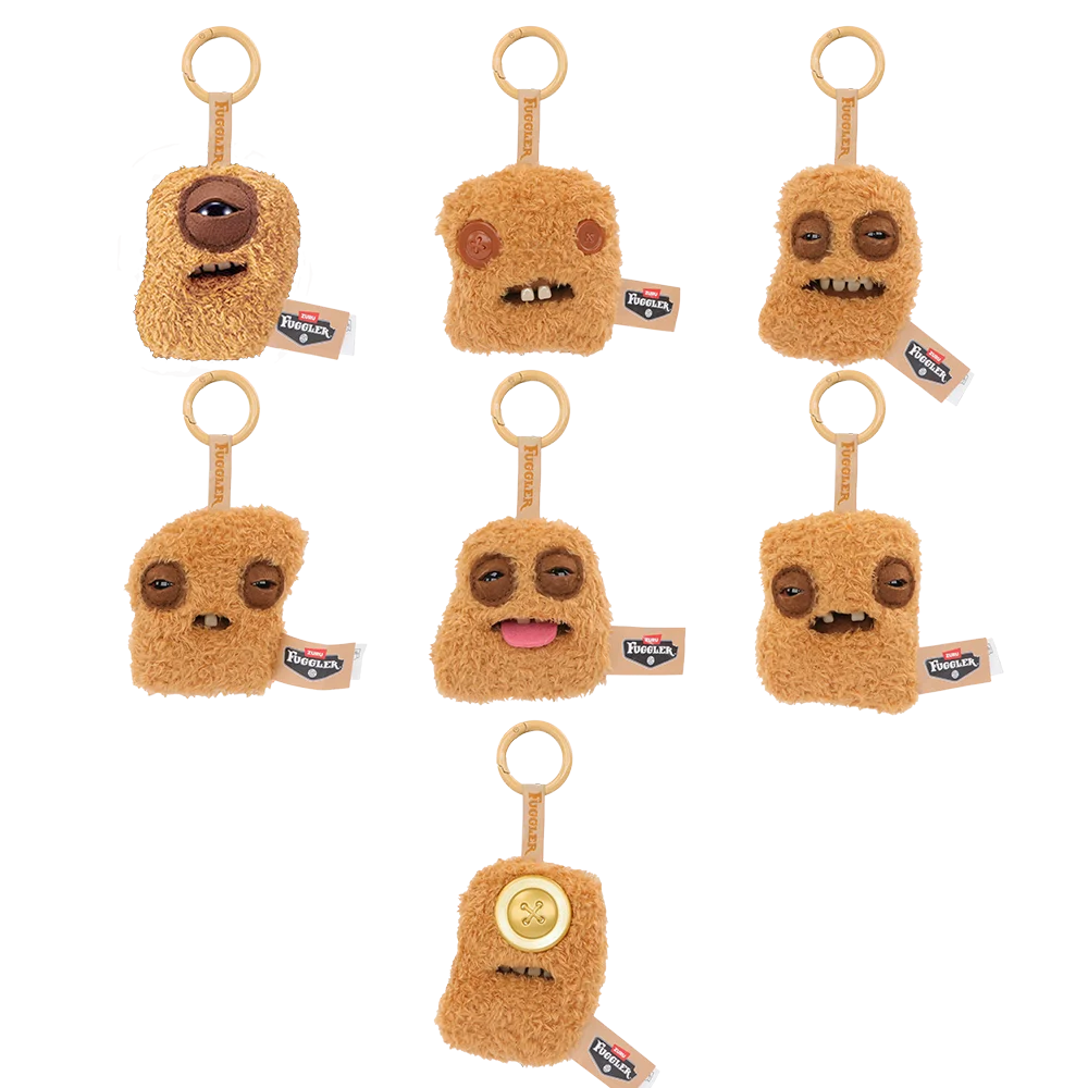 Original Fuggler Hässliche Zähne Monster Plüschtiere Katzen-Bären Plüsch-Schlüsselanhänger Nuggets Anhänger Taschenanhänger Hamburger-Puppen Zufällig 1 Stück – Detail 8