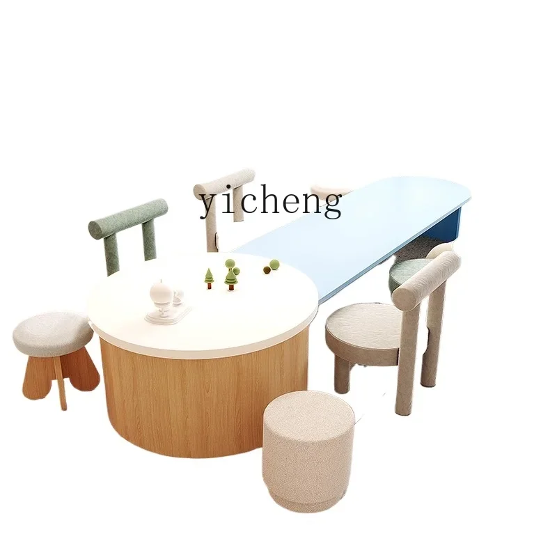 

DD Solid Wood Children's Tables and Chairs Suit Kindergarten Handmade Painting Area Overhead Sales Office Reception