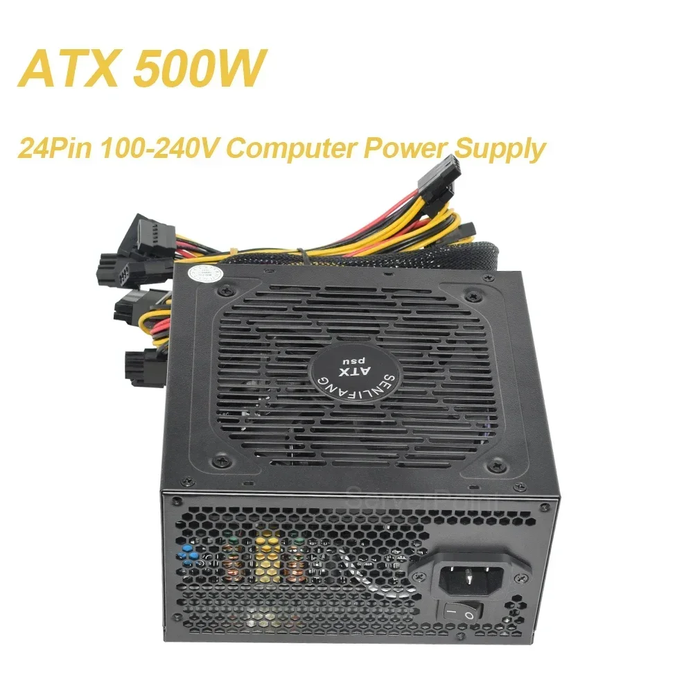 SENLIFANG 500W ATX 24Pin 100-240V Computer Power Supply 80Plus Gold For Gaming PSU 120mm Fan 24PIN 12V high-end video card 800W