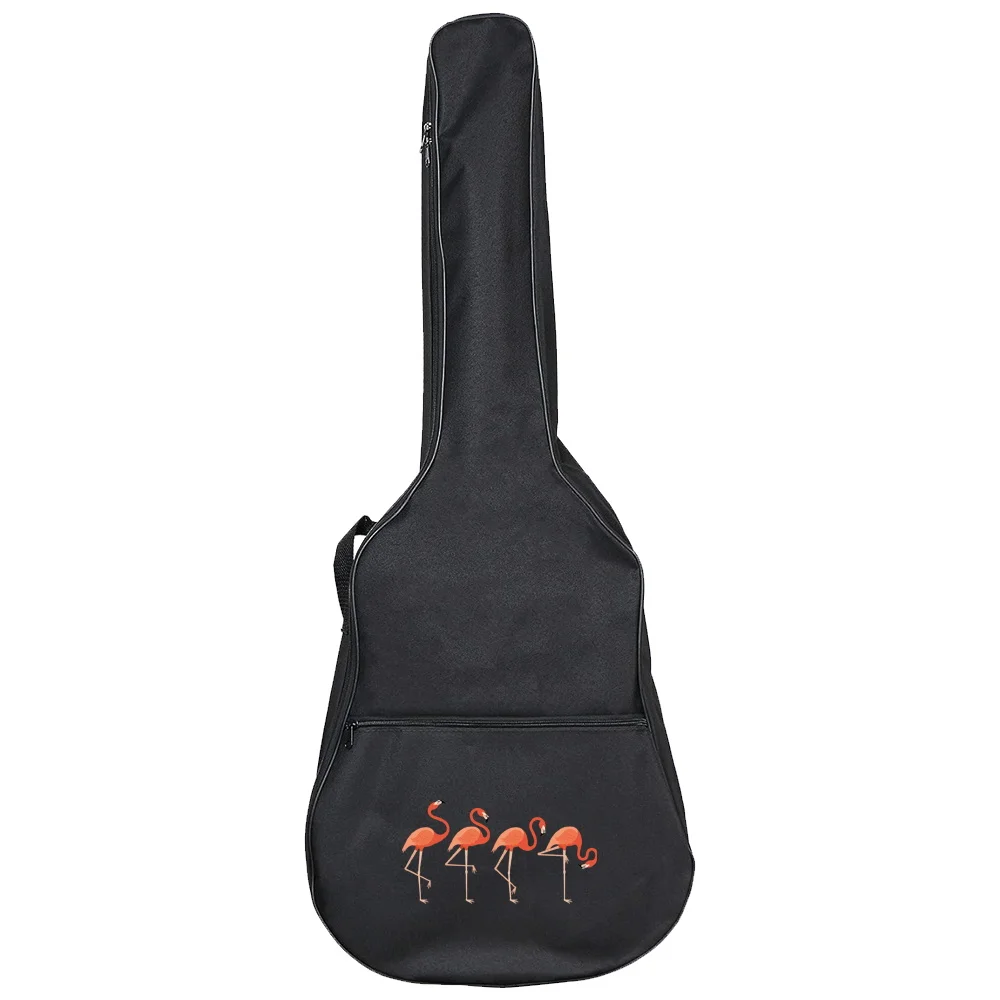 Saco preto guitarra elétrica, Mochila de pano Oxford impermeável portátil, Print Flamingo Series, Estojo de guitarra à prova de choque