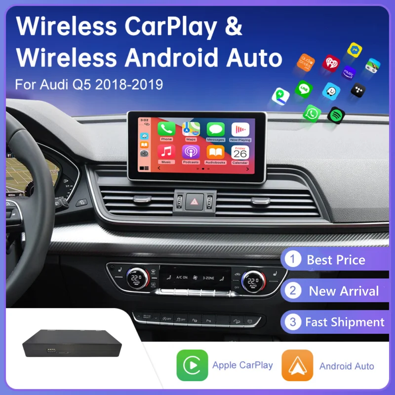 Wireless Apple CarPlay Android Auto Interface Retrofit Decoder for Audi Q5 2018 Car play Function