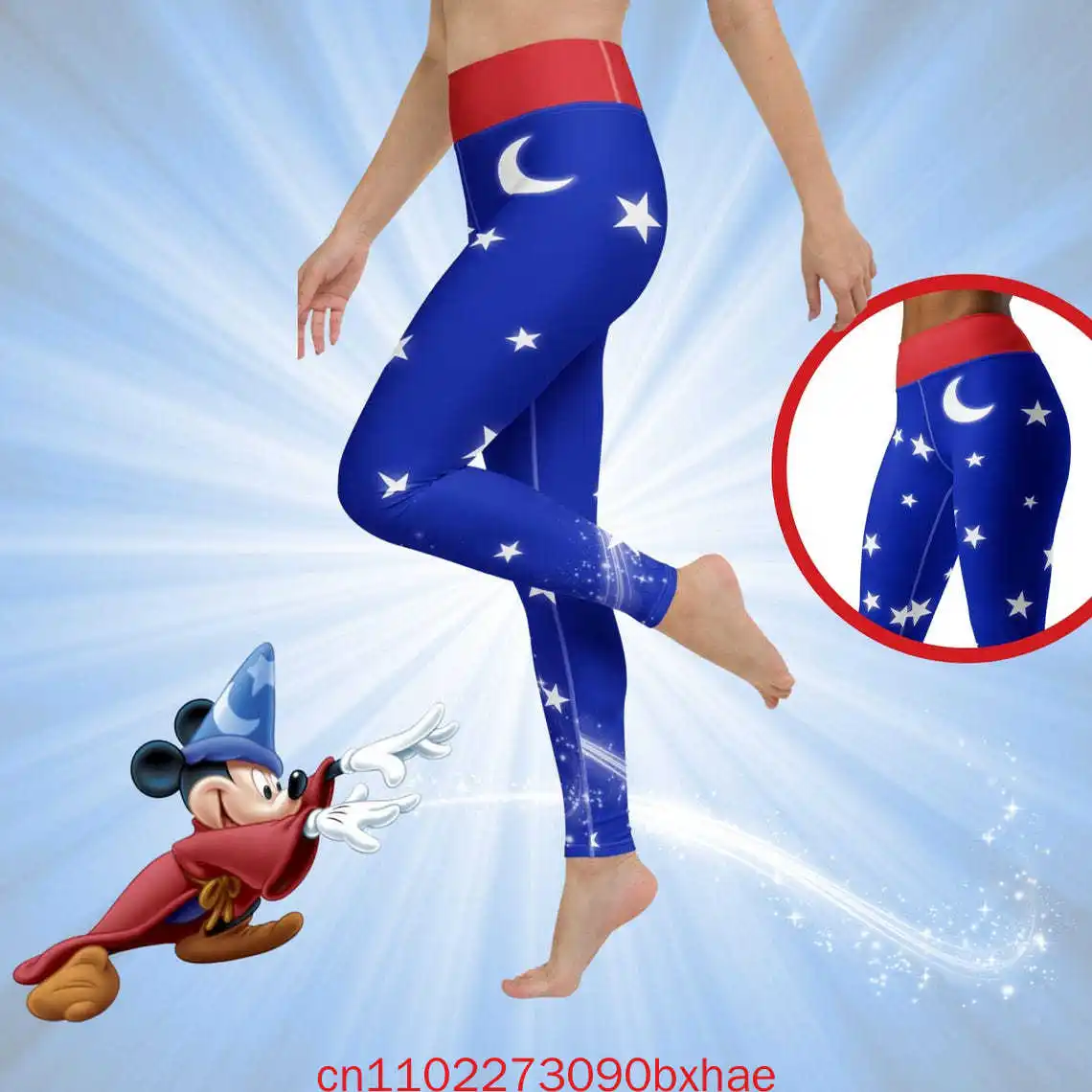 

Sorcerer Mickey Leggings Womens Disney Yoga Pants Activewear Run Disney Outfit for Adults Sorcerers Apprentice