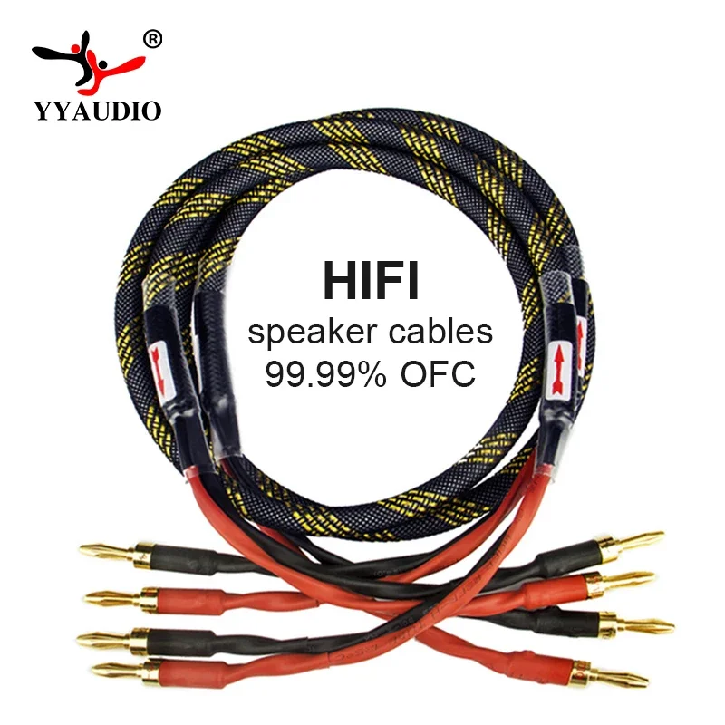 4 to 4 Banana Speaker Cable Canare 4S8 Audio Cable OFC Speaker Cable HI-FI High-end Amplifier Speaker Cable Banana Head Cable