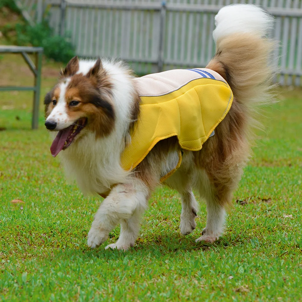 

Pet Dog Cooling Vest Summer Sunscreen Coat Prevents Sunstroke Size Xs Yellow Ultra Breathable Lightweight Cooling Vest