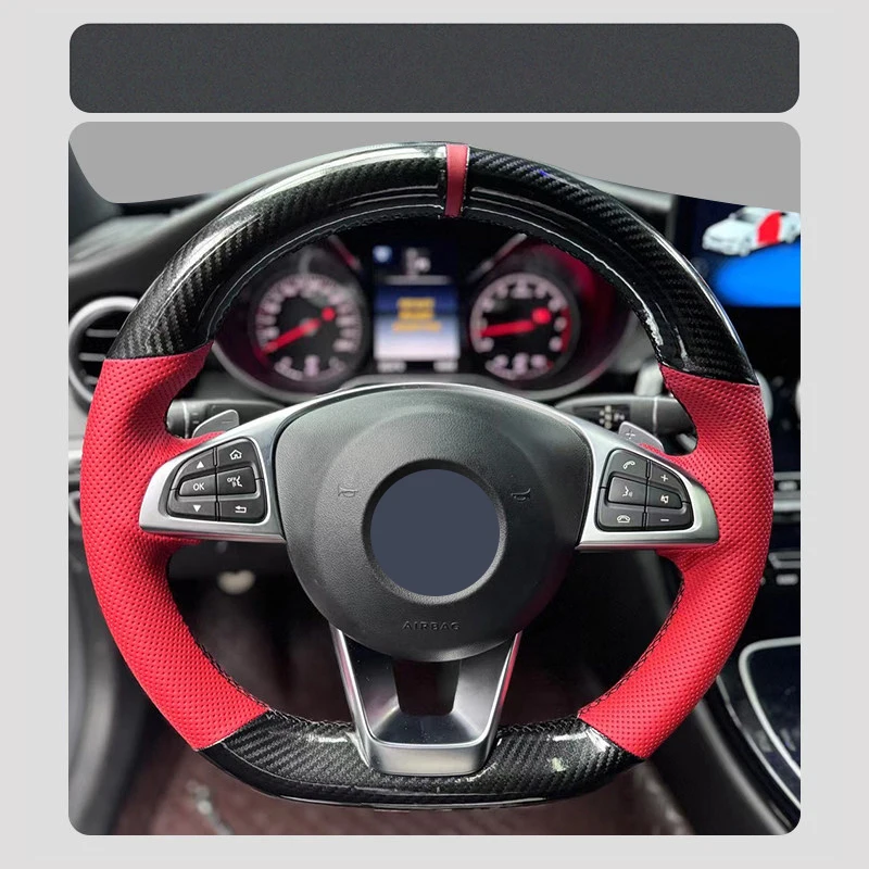 Hand Stitched Microfiber Leather Car Steering Wheel Cover Protector for Mercedes Benz GLE 43 W205 C43 C117 X156 C218 C253 X253