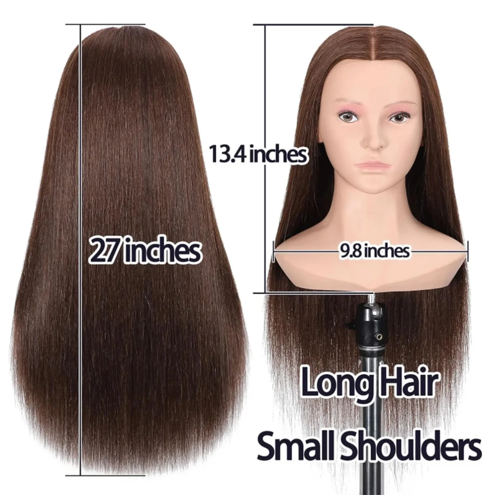 

Mannequin Head with Shoulder 95% Real Hair Hairdresser Manikin Cosmetology Doll Head Hair Styling Competition Supplier