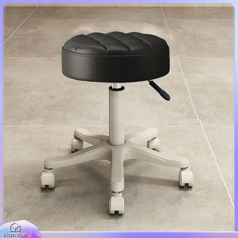 for Beauty Salon Stool Rolling Adjustable Round Seat Makeup Hair Manicure Barber Chair Large Work Stool with Wheels Lift