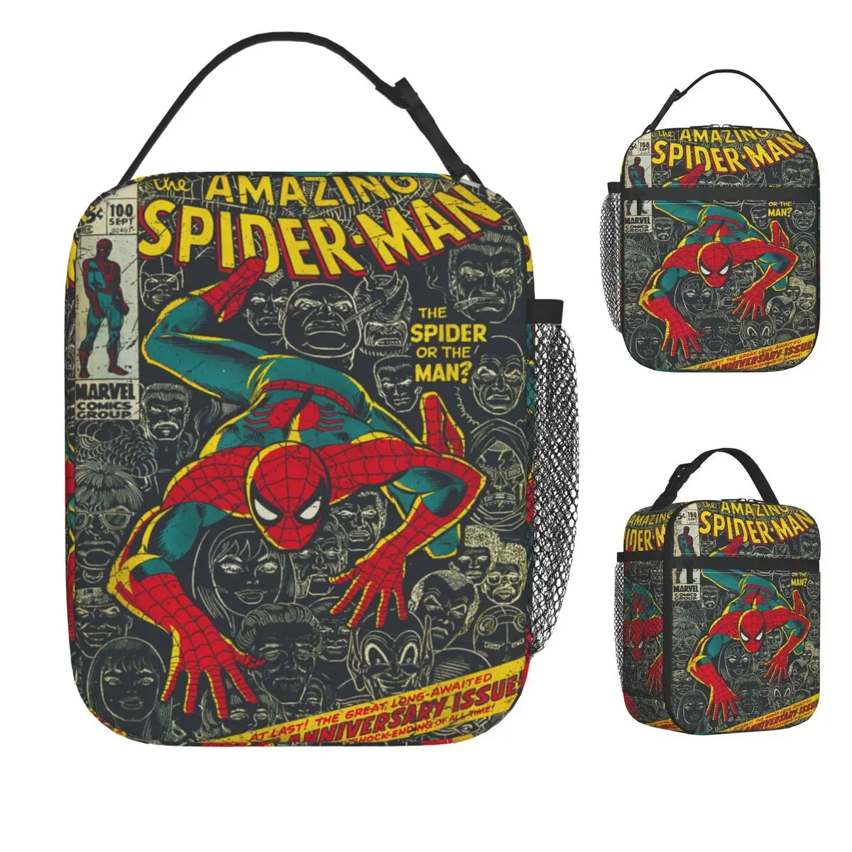 

SpiderMan Comic Book Anniversary Lunch Bag For Men Lunch Box Leisure Office Cooler Bag Portable Waterproof Thermal Lunch Bags