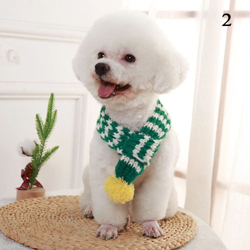 Pet Knitted Scarf Winter Warm Cat Dog Scarf Cute Fashionable Dog Winter Collar Pet Supplies Dog Accessories For Small Medium Dog