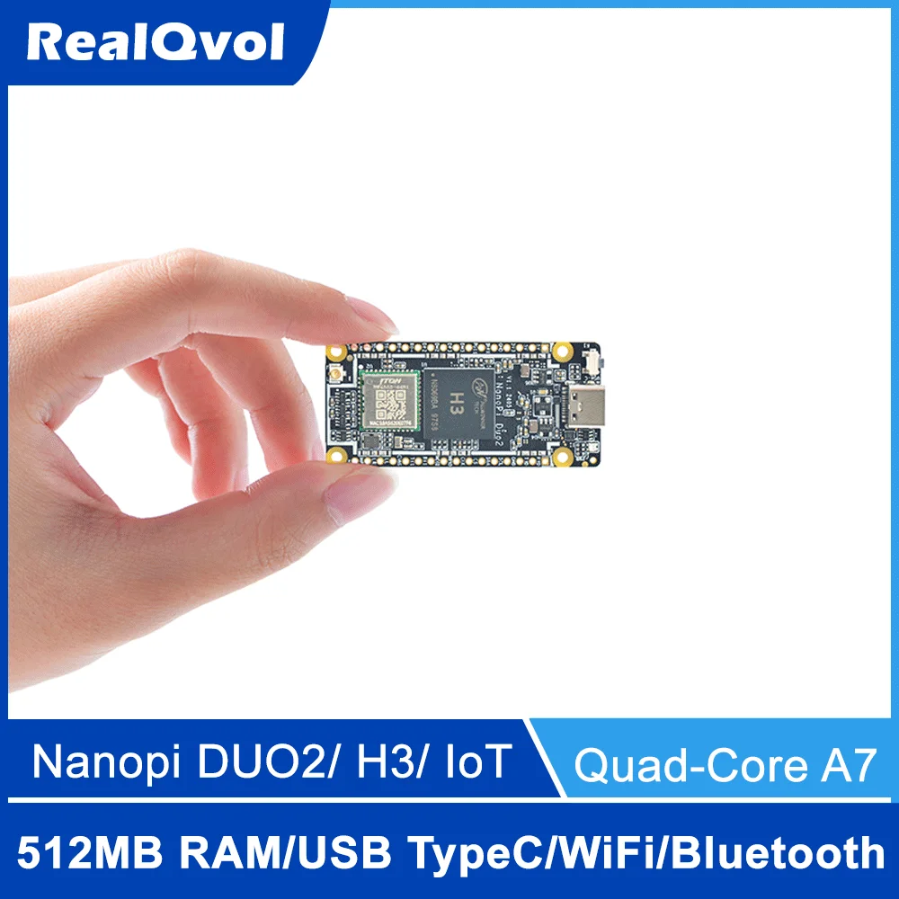 RealQvol FriendlyELEC NanoPi DUO2 Board 512M H3 Cortex-A7,WiFi/Bluetooth/USB OTG,UbuntuCore,light-weight IoT applications