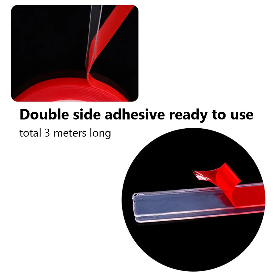 Fita dupla face para pontas de unhas, adesivos removíveis à prova d'água transparentes para arte em unhas, prensa nas unhas, exibição de unhas, escritório doméstico