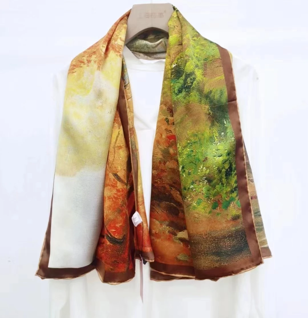 BYSIFA|Yellow Luxury Brand Silk Scarf Shawl Women Foulard Fashion100% Mulberry Silk Scarves Wraps Fall Winter Brand Long Scarves