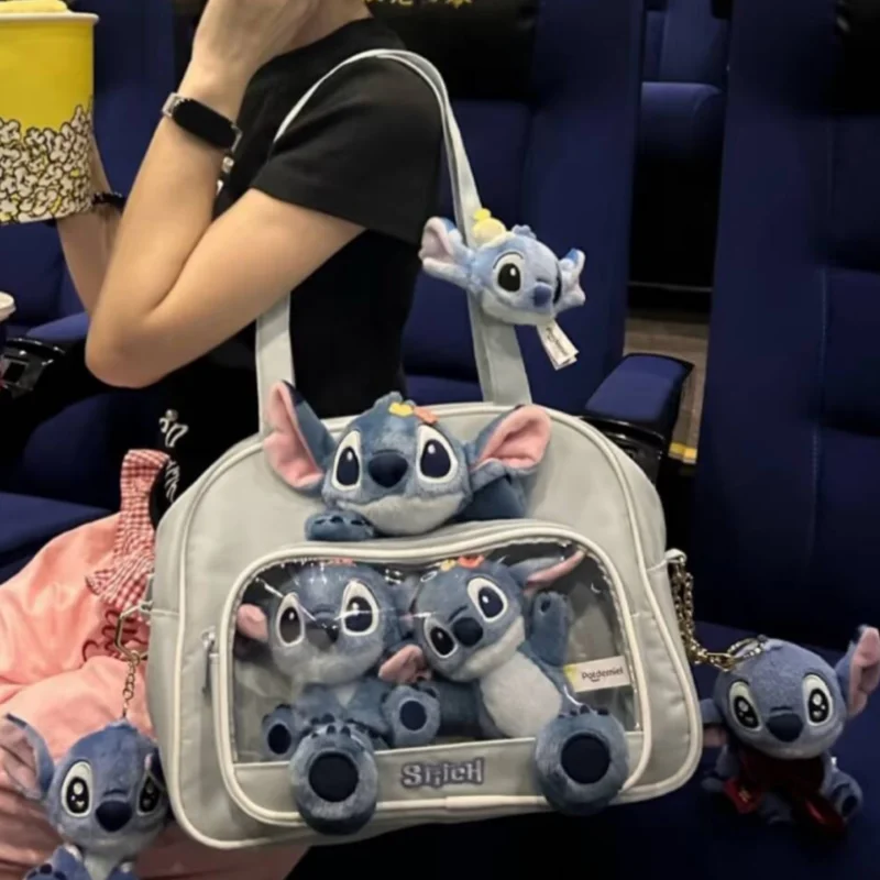 

In-Stock Stitch Crossbody Bag - Cute Lilo & Stitch Ita Bag Official Character Backpack With Detachable Toy