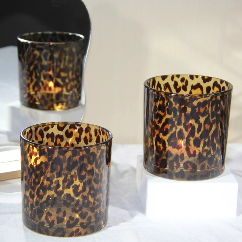 Votive Candle Holder Cups for Christmas Valentines Day Leopard Print Cheetah Tea Light Candle Holders for Home Decor Table Décor