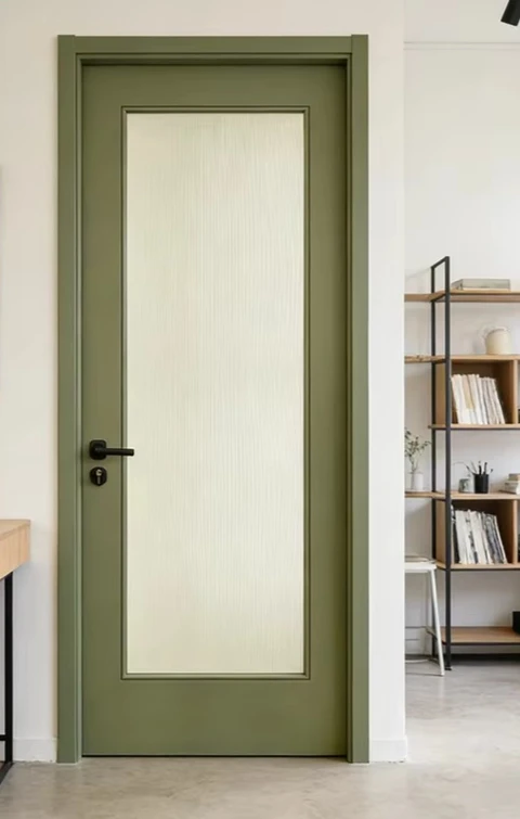 Modern Waterproof Eco-Friendly Bathroom Door Factory Wholesale Customizable Wooden Interior Room Doors Side Opening Hotel