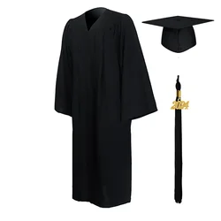 Unisex Graduation Costume For High School And Bachelor Man Women Graduation Gown Soft Matte Graduation Gown Hat Tassel Set