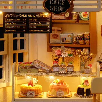 Kotě Mini domeček pro panenky 3D puzzle stavebnice kreativní pokoj ložnice dekorace s nábytkem dřevěné řemeslné dárky 10 nejlepší prodej miniaturní dřevěný dům - №1